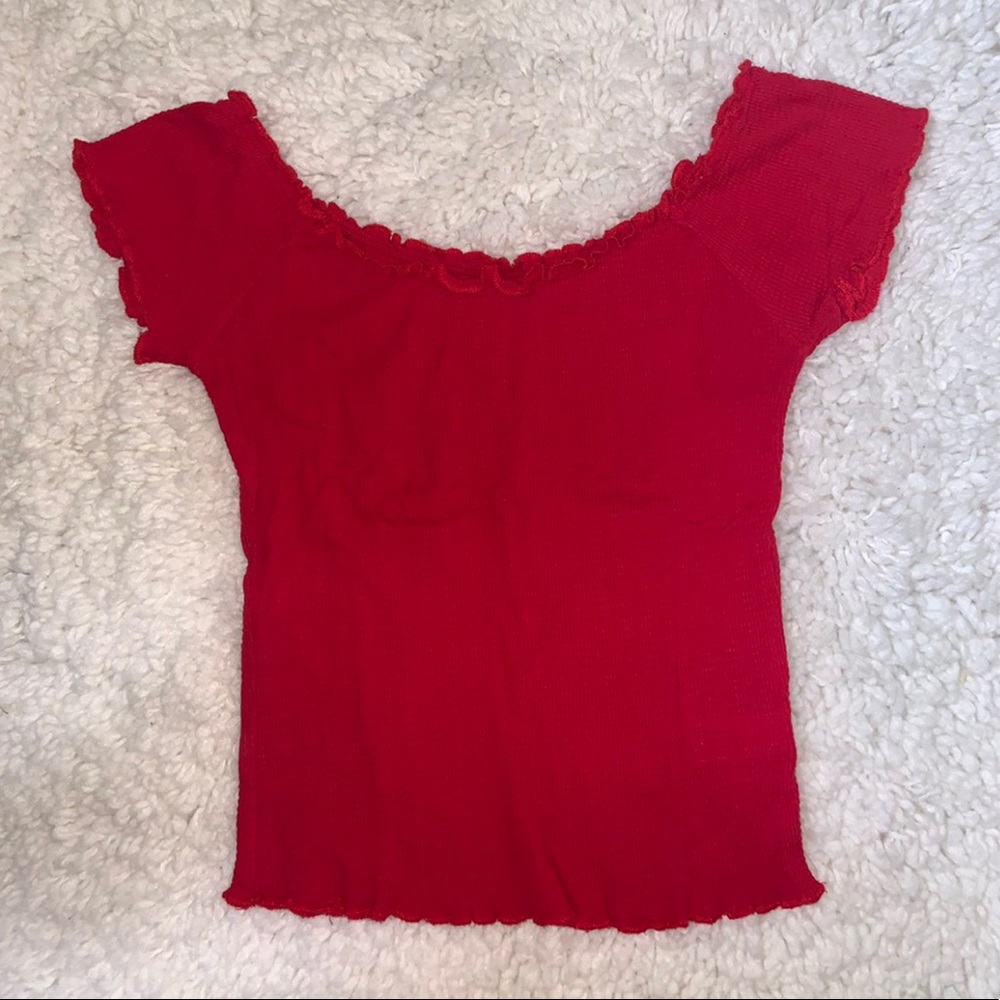 Red off the shoulder top